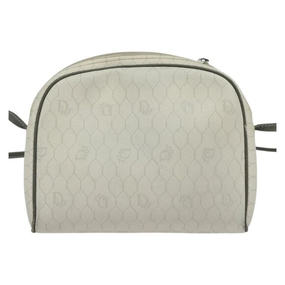 Christian Dior Honeycomb Canvas Shoulder Bag PVC White Gold Auth 141006 - Picture 2 of 16